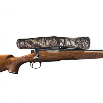 Mossy Oak vendbar beskyttelse for kikkertsikter, medium.