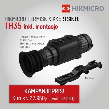 Hikmicro Thunder Pro Termisk Kikkertsikte TH35 Inkludert Montasje