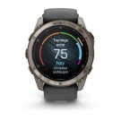 Garmin fēnix 8 Pro – 51 mm, AMOLED Sapphire, titan med grafittfarget/svart silikonrem thumbnail