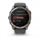 Garmin fēnix 8 Pro – 51 mm, AMOLED Sapphire, titan med grafittfarget/svart silikonrem thumbnail