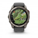 Garmin fēnix 8 Pro – 51 mm, AMOLED Sapphire, titan med grafittfarget/svart silikonrem thumbnail
