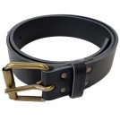 Edvardson håndlaget sort lærbelte med enkeltspenne 39mm thumbnail