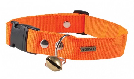Hundehalsbånd Nylon med Bjelle 30x600 mm, Orange