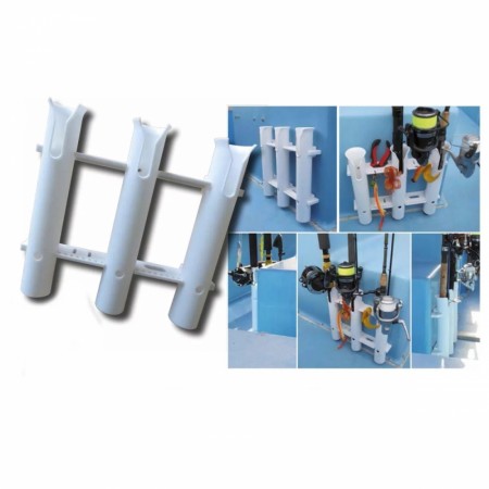 Stangholder til båt for 3 stenger samt pilker, kniver, tenger etc.